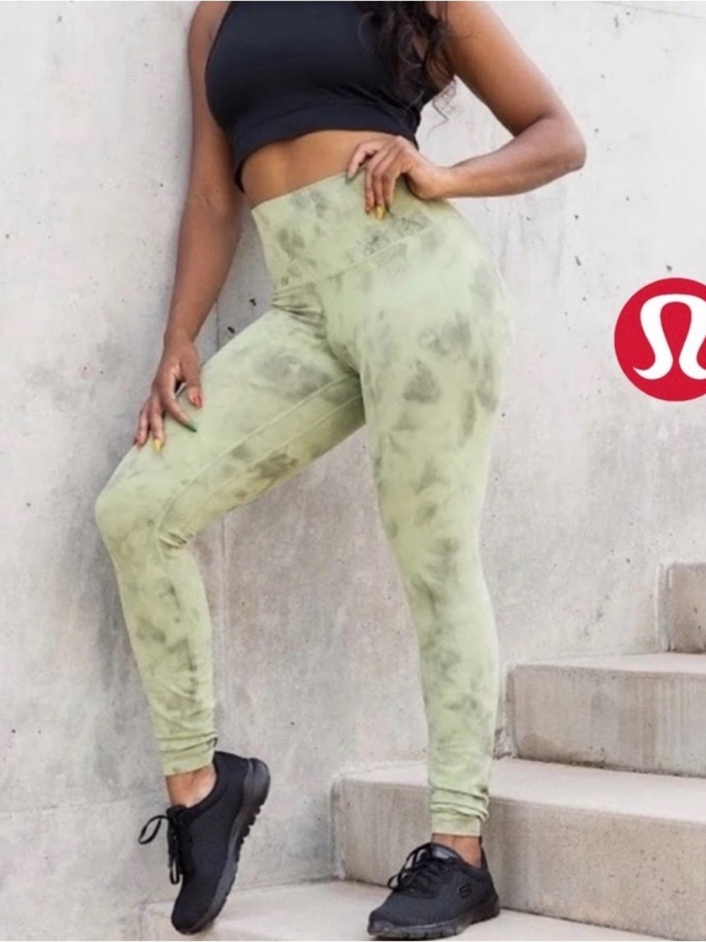 lululemon athletica Olive Tie-Dye High-Rise Leggings